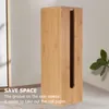 Toalettpapperhållare Vävnadsförvaring Byxa Bambuhållare Hembehållare Solid Wood Servett Dispenser