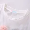 Mudkingdom 소녀 반바지 집합 루플 슬리브 아이스크림 패턴 3D 꽃 여름 옷 210615