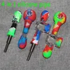 Multifuction Silicone Smoking Pipes Hand Pipe With 14mm Titanium nail Glass Reclaimer Container Wax Dabber Tool smoke accessories dab rig quartz bangers