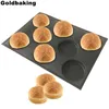 Goldbaking Silicone Hamburger Brood Forms Geperforeerde Bakkerij Mallen Non Stick Bakplaten Fit Half Pan Grootte 210721