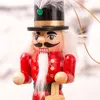 Decoración navideña Cascanueces Marioneta Soldado 12 cm Soldado de madera Juguete Árbol de Navidad Adorno Decoración de fiesta Niño Regalo de Navidad DBC VT0378
