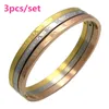 Bangle A Set Of Three Stainless Steel Carving Roman Numerals Fashion Bracelets & Bangles Fine Jewelry Wedding Couple For Women