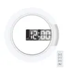 The latest wall clock, LED 7 colors, light switch, mirror hollow, multi-functional fashion electronic clock, home creative simple silent numbers