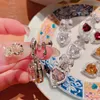 Earrings Designer For Women Heart Ruby Bowknot Clip-on Screw Back AAA Pink Zircon Ear Studs Diamonds Pave Jewelries3135