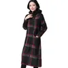 Casual Kleider 2021 Frauen Mode Dünnes Kleid Temperament Langarm Plaid Kaschmir Plus Größe Stehen Kragen Damen Wolle TGH188