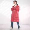겨울 한국 스타일의 전체 슬리브 포켓이 두꺼운 여성 넓은 웨이드 웨이스트 코트 여성 fr258 210427