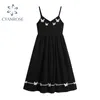 Sweet Spaghetti Strap Black Dress Women Sleeveless Slim Elegant Party Club Mid-Long Dresses Summer Stylish Rok Y2K Vestidos 210417