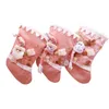 45x25cm Sacchi e calze natalizie rosa per regali e regali Decorazioni per l'albero di Natale Ornamenti per interni In 3 edizioni CO531