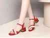 2021 Girls casual summer holiday soft sandals women's fashion design short heel slides strap shoe lady outdoor sandal white red size 34-40 9US #P87