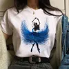 Women's T-Shirt Maycaur Watercolor Ballet Dancer Print Women Tshirt Casual Dancing O-Neck Summer Harajuku Vintage Tops Camisas Mujer