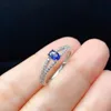 Cluster Rings Natural Sapphire Gemstone Ring S925 Sterling Silver Fine Fashion Charming Jewelry For Women MeiBaPJFS