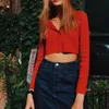 Fall Kawaii Beskuren Cardigan Knit Crop Sweater Top Rosa Svart Sexig s Söt Strikkad Vintage Koreansk 210914