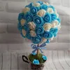 Multi-use PE Foam Silk Rose Artificial Flower Head Handmade DIY Wedding Home Party Decorative Crafts Supplies Y0630