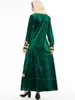 9157 abito di velluto oro arabo ricamato verde da donna alla moda e dignitoso (escluso il velo)