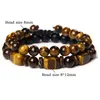 Charme Pulseiras Natural Tiger Olho Pedra Pulseira Handmade Matte Vidro Beads Yoga Energia Casal Homens Mulheres Presente Jóias