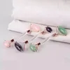 Amethyst Jade Roller Facial Body Massager Natural Crystal Rose Quartz Rollers Face Lifting Beauty Massage Tool with PMMP Handle Rod