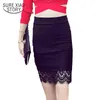 S-5XL Plus Size Black Pencil Skirt Women Spring Summer Lace Patchwork Bodycon s Lady Tight Sexy 135H 40 210506