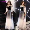 autumn and winter one-shoulder lantern sleeves long section ladies banquet slim dress Floor-Length Zippers 210416