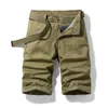 Män Shorts Cargo Shorts Premium Stretch Twill CottonBreathable Män Casual Fashion Solid Classic Fickor Legwear Shorts 27-38 G1209