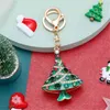 2021 Colorful Crystal Christmas Keychain Fashion Rhinestone Cool Decoration Year Keyring Girl Friend Xmas Gift Wholesale