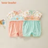 Lider Bear Leader Baby Girls Lato Flivers Flowers Pajacyki Maluch Casual Pajacyki Do Niemowląt Princess Cute Body Utwory 0-2y 210708