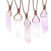 Unregelmäßiger natürlicher Kristall Stein Energie Anhänger Halsketten mit Seilkette für Frauen Männer Mode Party Club Decor Schmuck