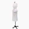 Women Dress Ruffles Sleeveless Sexy White Dresses Drawstring Plus Size Vintage Long Fashion 210513