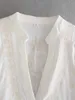 Vintage Femmes Coton Doux Broderie Chemises Blanches Mode D'été Dames Élégant Chemise Lâche Chic Filles Tops Doux 210527