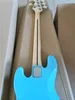 재고 준비 5 Whte Pearl Pickguard, Blue Body와 함께 전기베이스 기타, 사용자 정의 할 수 있습니다