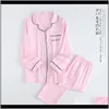 Intimo donna Abbigliamento 100% cotone Pigiama Donna Pigiama Imposta coppia Primavera manica lunga Sleepwear Vneck Femme Lounge Pijama Mu