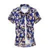 夏の韓国のファッションの花のシャツカジュアルなビーチ半袖中国の綿花シャツビッグサイズ5xl 6xl 7xl 210528