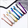 Multicolore Sugar Tongs Kitchen Tools Thicken Durable Stainless Steel Mini Serving Appetizers Ice Tong Tea Party Coffee Bar Smooth Edge CG0508