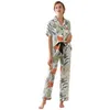 Kvinnor Silky Satin Pajama Set Sexig Kvinnors Pajama Dropshipping Pajamas För Kvinnor Pijama Loose Pyjamas Kvinnor Sleepwear Q0706