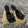 Zomer vrouwen sandaal vierkante teen schoen dames hak muilezels sexy dunne hoge hakken sandalen slippers vrouwelijke mode vrouw schoenen 9cm