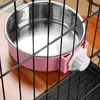 Pet Bowl peut accrocher des bols de cage pour chiens stationnaires chat en acier inoxydable suspendu les mangeoires à eau de chaton de chaton durable