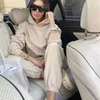 autumn winter long sleeve candy color hoody ins women sets big size 210930