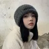 Berets Warms Warme herfst- en winterpatch paar wollen hiphop hoed retro trend student oorbeveiliging gebreide koude delm22