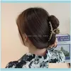 Diademas Jewelryaomu Coreano Retro Resina Geométrica Punto negro Garra Romántica Hueco Irregular Cabeza Pinza de pelo para mujeres Joyería de boda Gota D