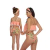 Mother dotter Taseel Bikini Badräkt Brachwear Badkläder Familj Matchande Outfits Mamma Kids Baddräkt 210417