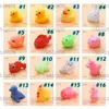 42 Estilo bebê natação banho crianças desenhos animados animal brinquedos pequeno amarelo pato animal amassar brinquedo vocalização por mar t2i52465