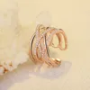 MEYRROYU 925 Sterling Silver New Ring Multi-Couche Winding Jewelry Incrusté Zircon Ring Ladies Engagement Party Gift X0715