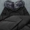 Giacche da donna bianche parka Cappotto da donna Giacca invernale calda con cappuccio da donna Piumino con collo in pelliccia grande 210913