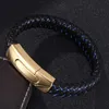 Funky punk lederen manchet armband roestvrijstalen knop gesp armbanden voor man en vrouw paar