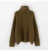 H.SA Frauen Rollkragenpullover Koreanischer Stil Twisted Pull Tops Herbst Winter Pullover Strickjacke Jacke Mantel 210417