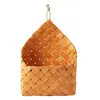 Storage Baskets Natural Cedar Sheet Woven Wall Hanging Basket Flowerpot Decoration Japanese Handmade Household Organizer