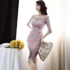 Summer temperament women 2 Pieces Set Slash Neck half sleeve Blouses+ Sheath Pencil Bodycon Skirt Lace Suit 210531