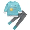 Girls Fall Outfits Fashion Children Clothes Set Spring Cotton Pullover Sweatshirts + Leggings 3 Colors for 210622