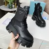 Designer Mens Boots Maat 35-45 vrouwen Kwaliteit Rois Martin Enkle Laureate Lederen Militaire Combat Models Platform Bag Boot Triple Cowh