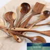 HOPUSEHOLD WOOD DRYWARE SET NON-PICK Naturlig trä bestick med lång handtag Hälsosam Non-toxisk gaffelsked Spatula Shovel Fabrikspris Expert Designkvalitet