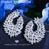 Pera Clean White Marquise Cut Cubic Zirconia Crystal Bridal Large Statement Hollow Stud Earrings For Women Ear Jewelry E448